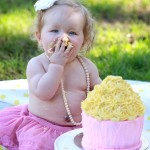 sweet art shoot baby sitting with cake