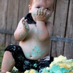 boy eating cake