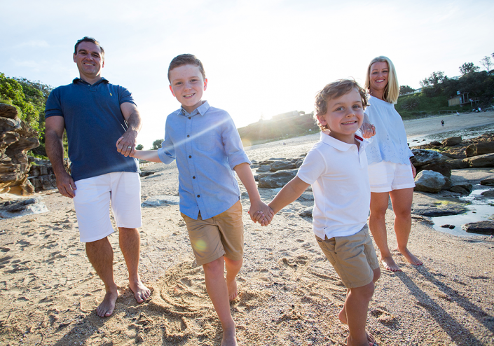 family portrait on beach