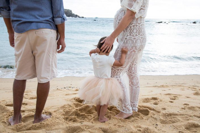 Mum, Dad and daughter on beach - Shannon Elise Photography