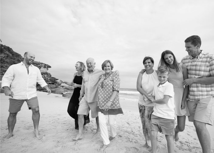 family on the beach