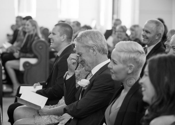 emotional family at wedding ceremony